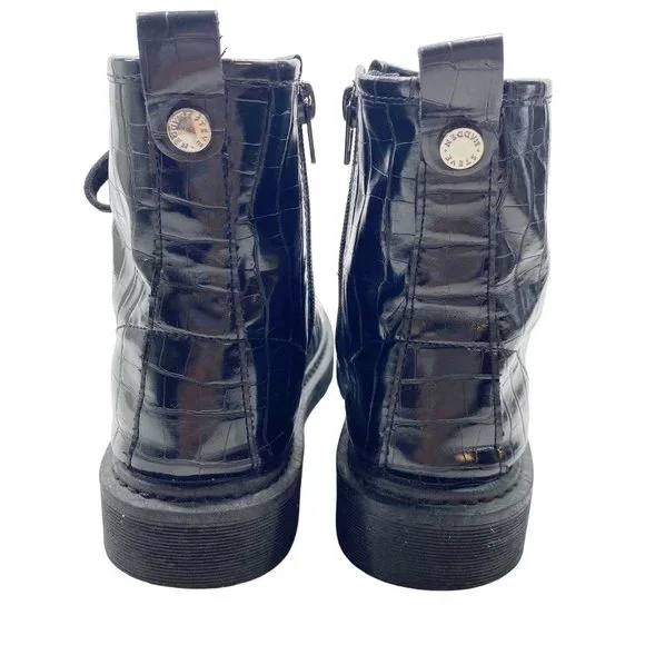 Steve Madden Black Vegan Flann Combat Boots 7 - Picture 4 of 11